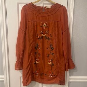 Altar'd State Orange Embroidered Dress